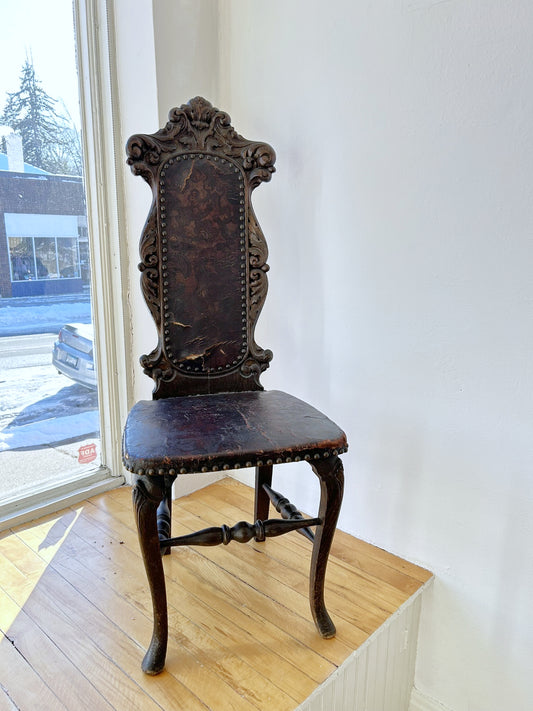 19th c. Carved Oak Chair